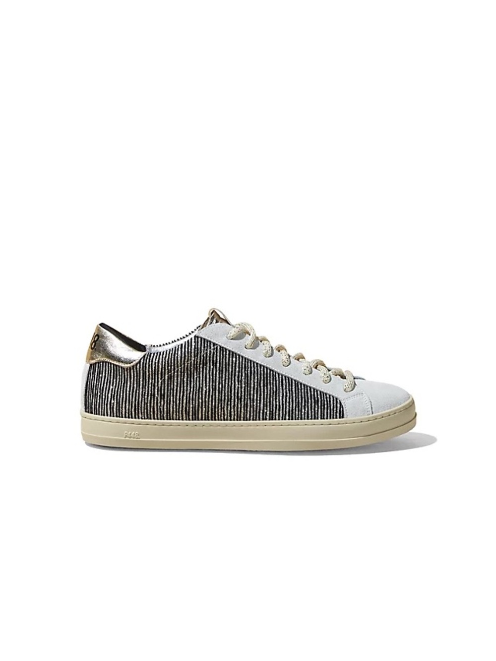 P448 John Low Too Sneaker in Cream, Black and Gold - New - Size 40 (9-9.5)
